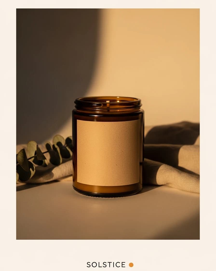 DTC social post for a fictional candle brand, Solstice Supply Co.